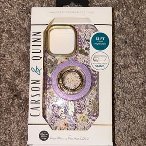 Purple Floral iPhone 16 Pro Max Case